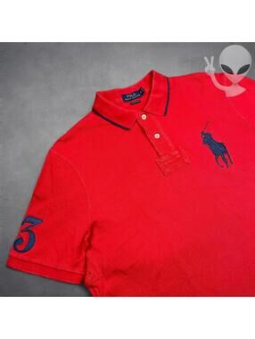 Polo Ralph Lauren Classic Fit Polo Shirt Medium Red Big Pony Vintage